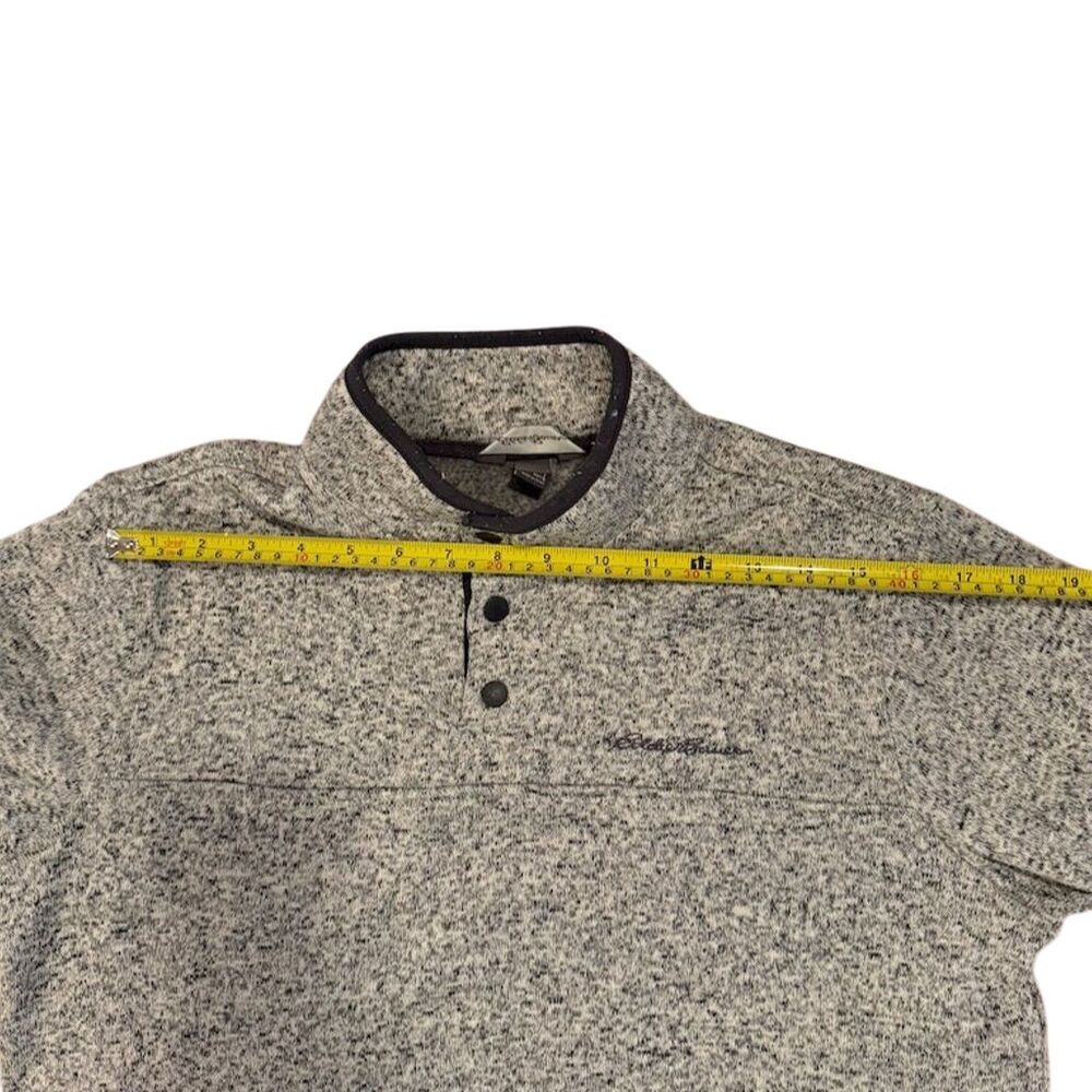 Eddie Bauer Men's Gray Fleece Mock Neck Pullover Sweater Size L - Picture 6 of 9
